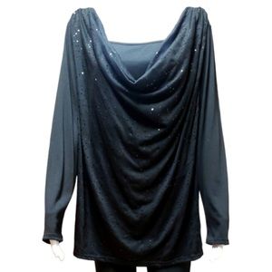 Sequined Black Layered Look Top🌺